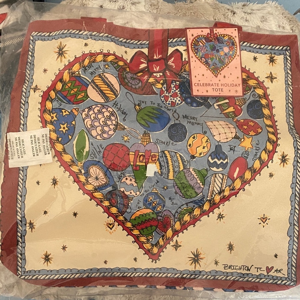 Brighton Festive Heart Tote with Multicolor Design
